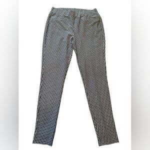 Michael Kors Black White Geometric Skinny Pants High Rise Size Medium Stretchy